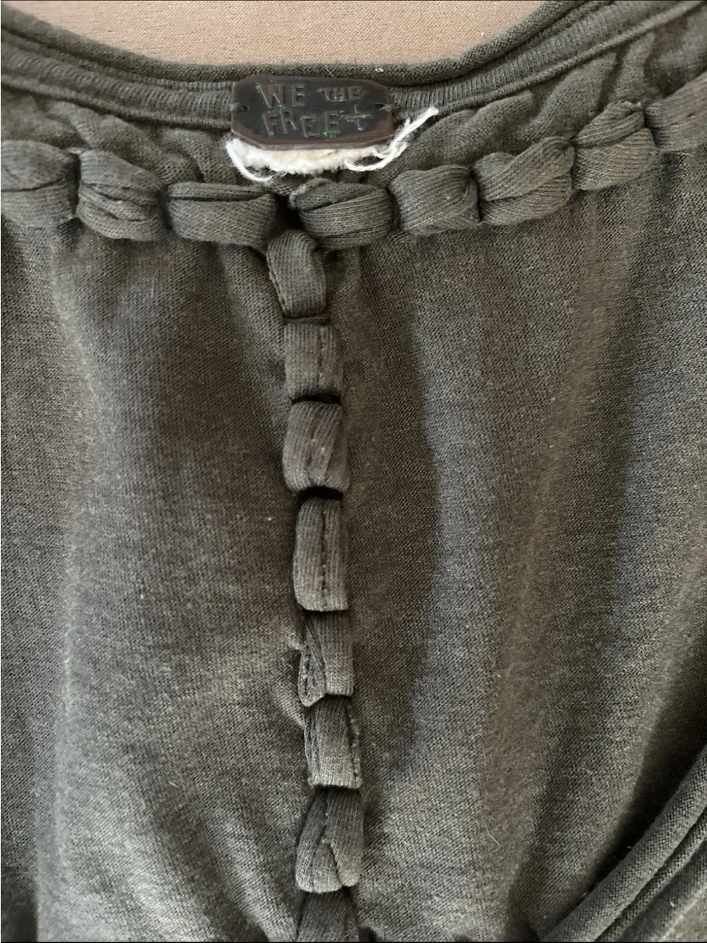 We the Free Women’s Braided-Trim Tank Top - Olive Green Medium *see measurements - Picture 3 of 7